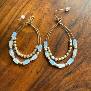 Elegant Gold Accents and Beaded Earrings